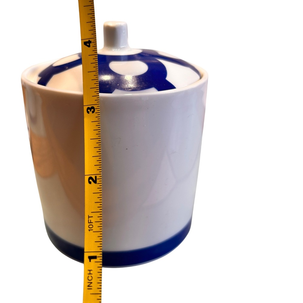 Vintage LBL Lubiana Poland Porcelain Coffee Set Mid Century Modern Blue Geometri - Picture 8 of 9